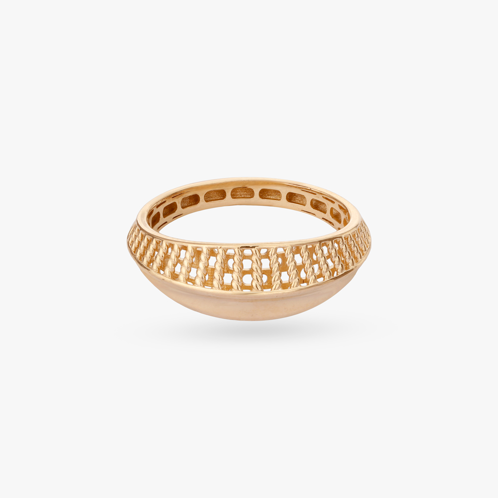 Contemporary Textured Gold Ring,,hi-res image number null
