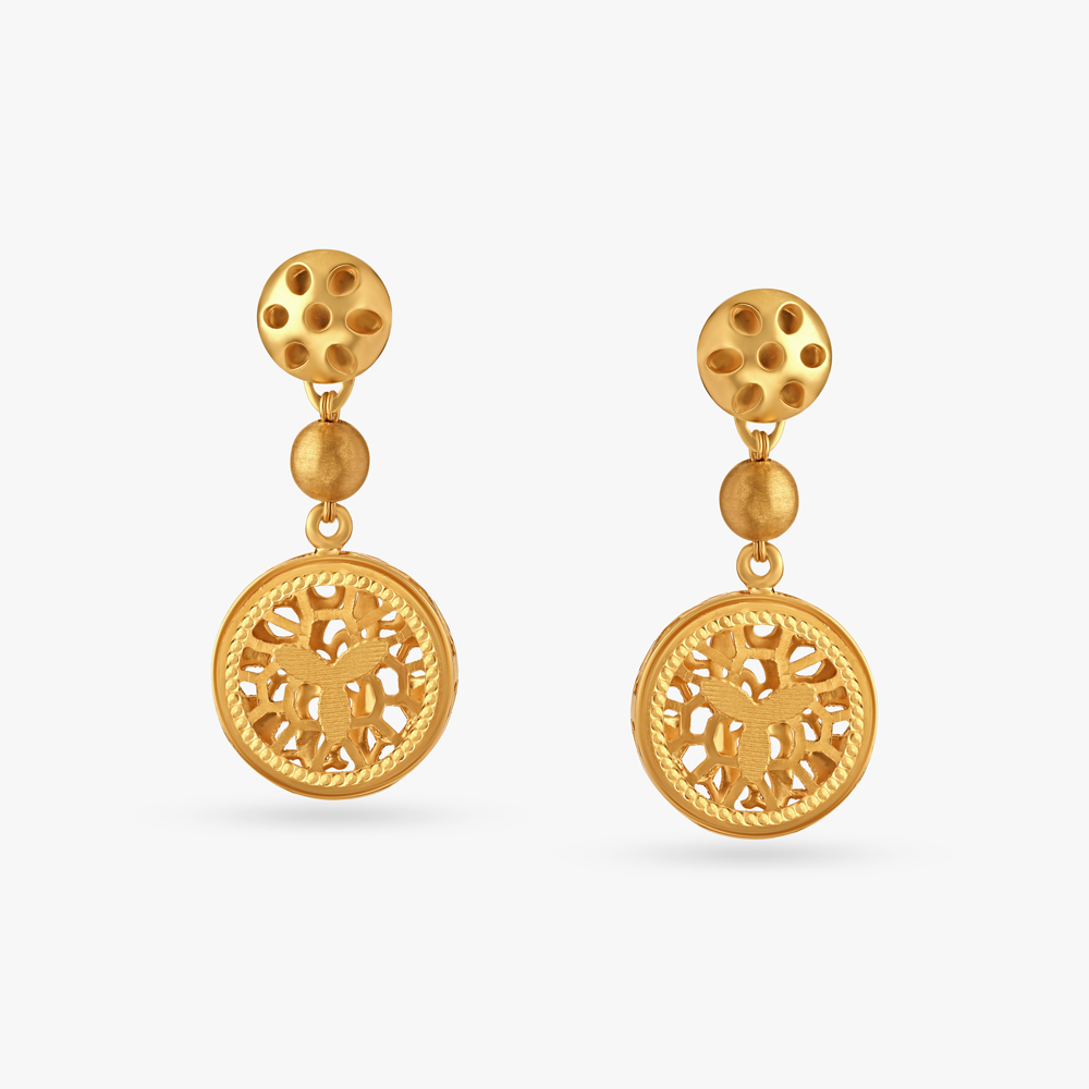 Mesh Coin Drop Earrings
