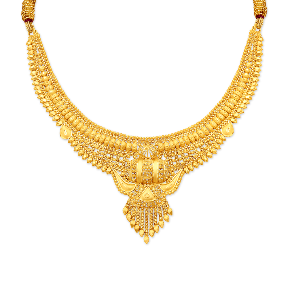 Opulent Rawa Work Gold Necklace Set,,hi-res image number null
