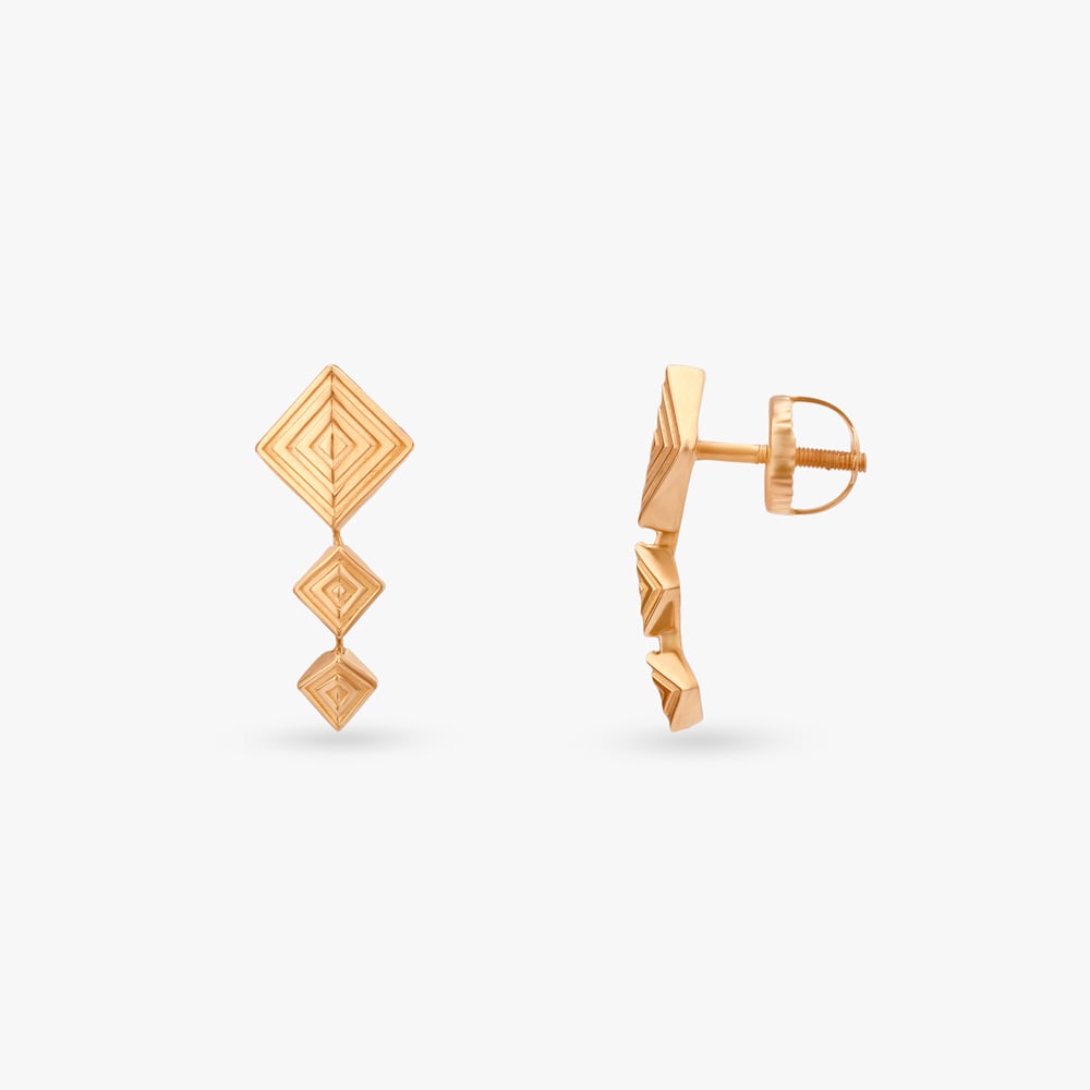 

Angular Symphony Gold Drop Earrings