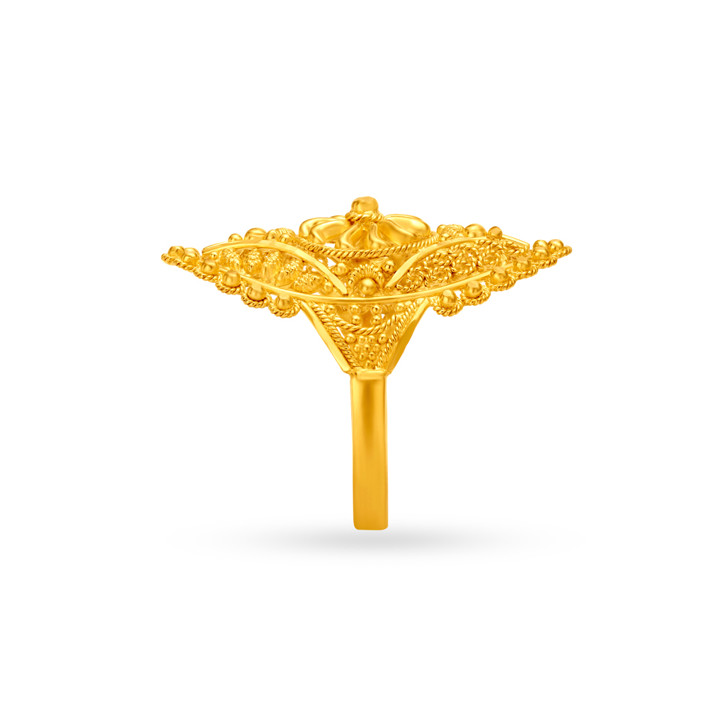 Traditional Fancy Gold Finger Ring,,hi-res image number null