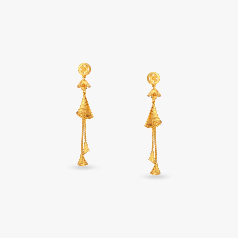

Spiral Cascade Gold Drop Earrings
