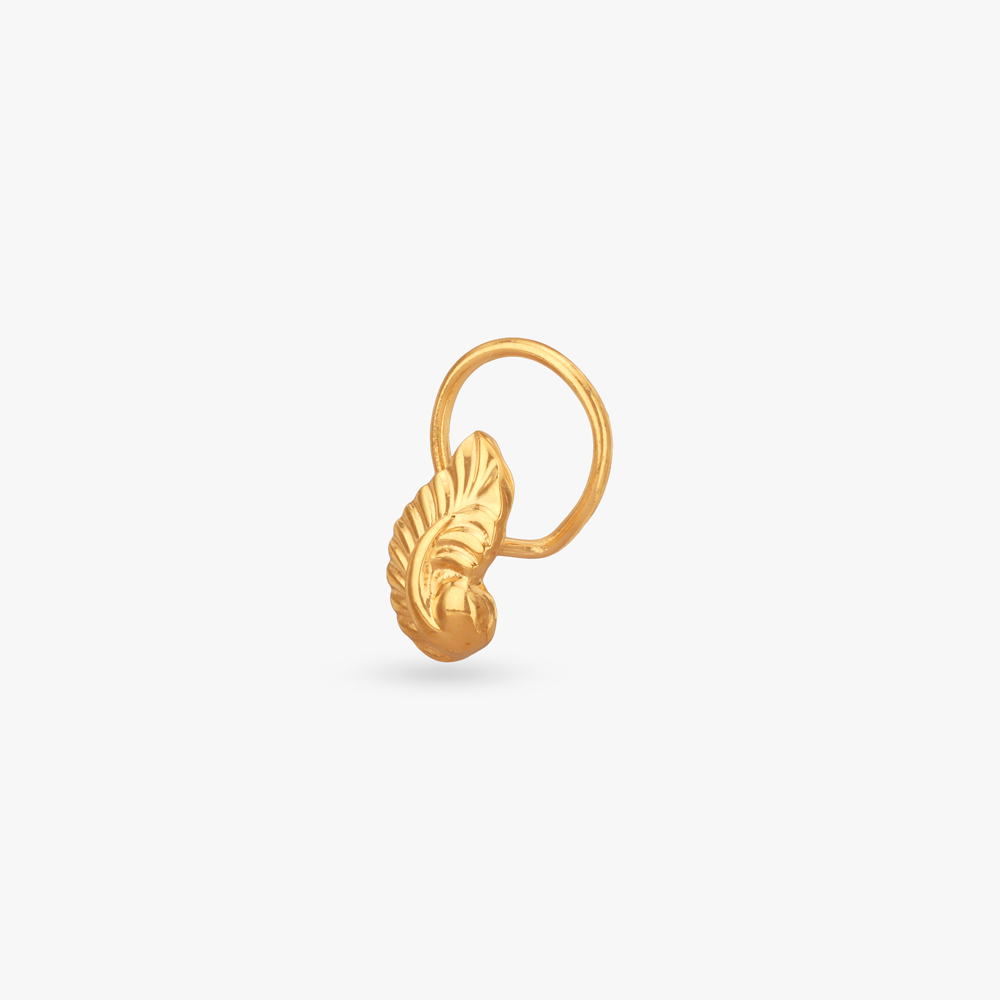 Feather Touch Gold Nose Pin,,hi-res image number null