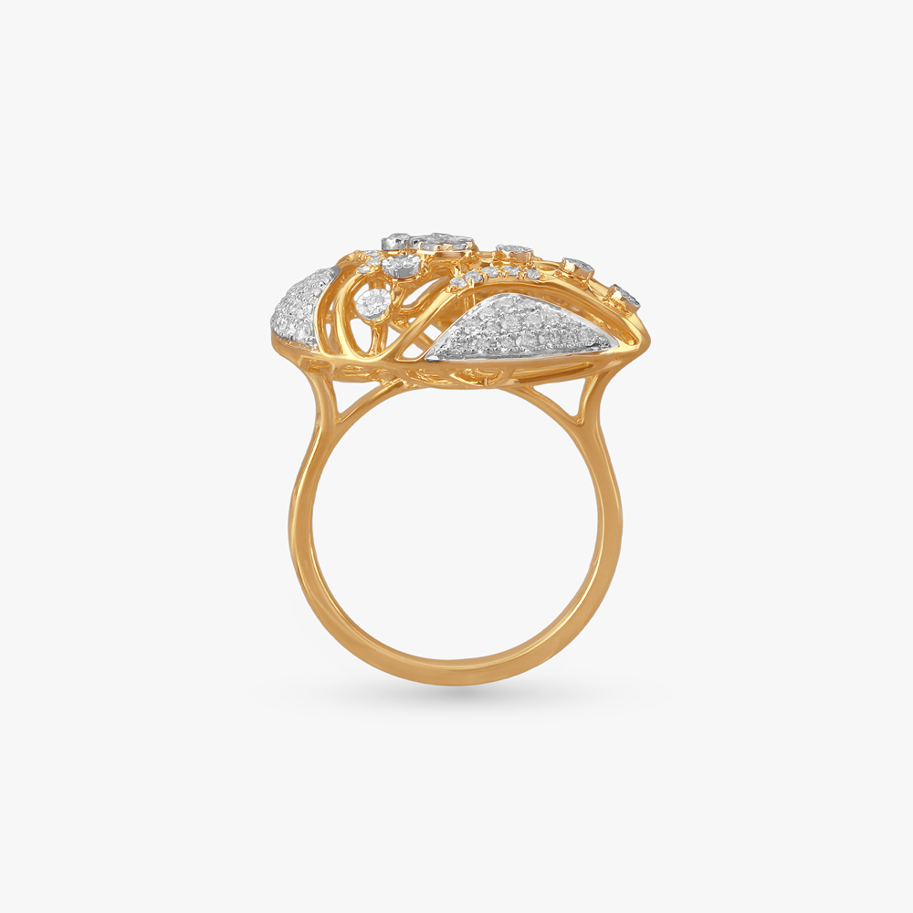 Sculpted Serenity Diamond Finger Ring,,hi-res image number null