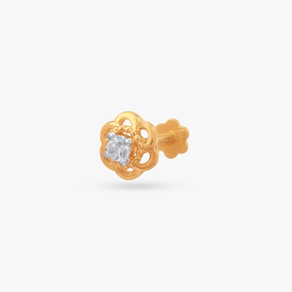 Lattice Petal Diamond Nose Pin,,hi-res image number null