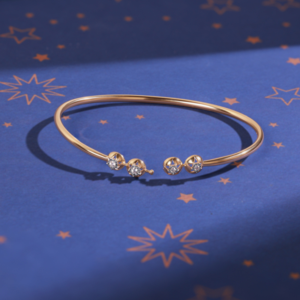 Sublime Crescents 14KT Diamond Bangle,,hi-res image number null