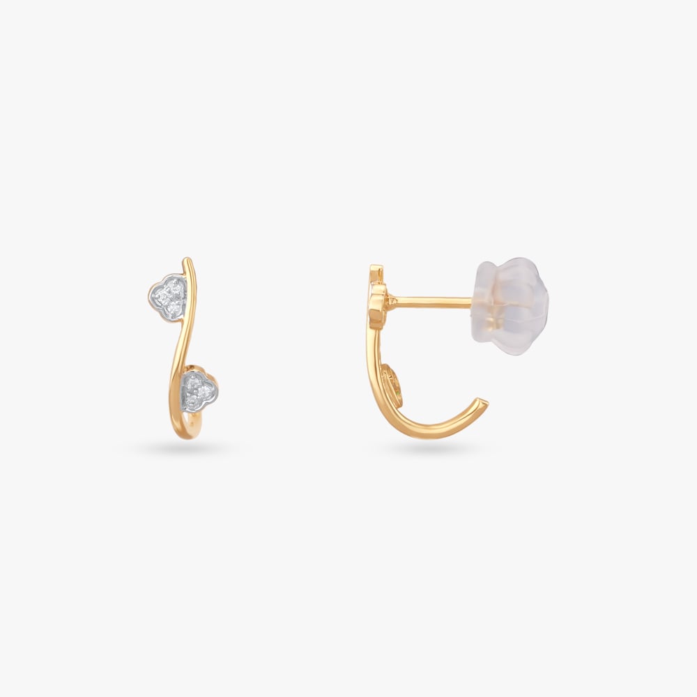 Fluid Trail Diamond Hoop Earrings,,hi-res image number null