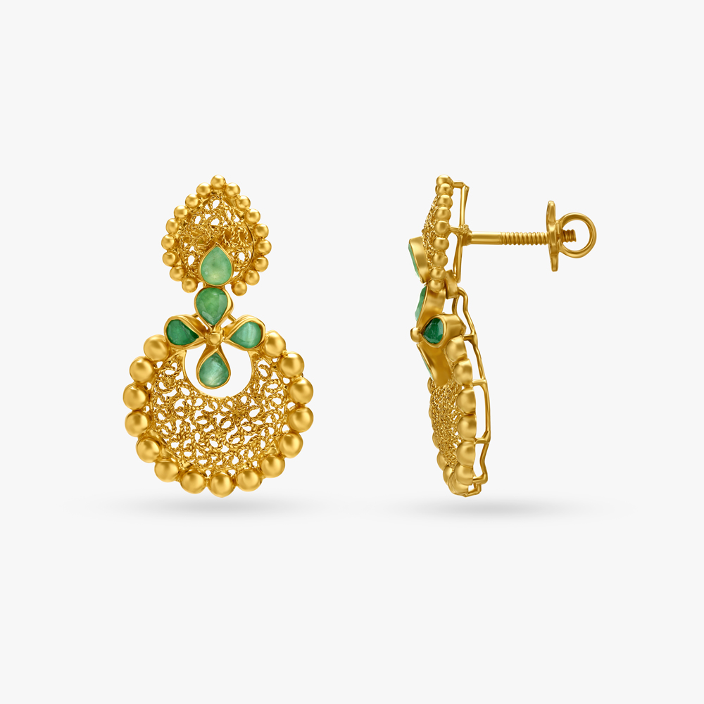 Glinting Emerald Drop Earrings,,hi-res image number null