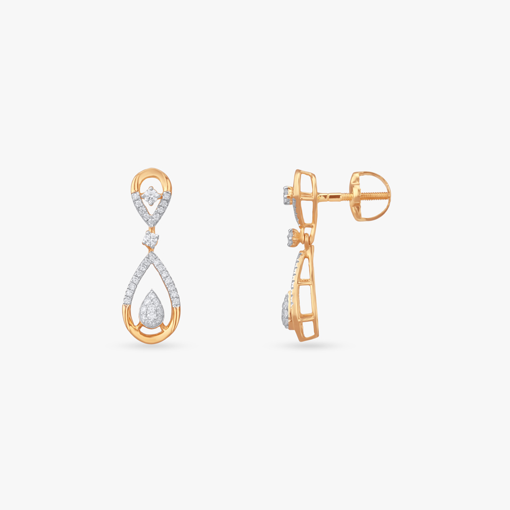 Luminous Flow Diamond Drop Earrings,,hi-res image number null