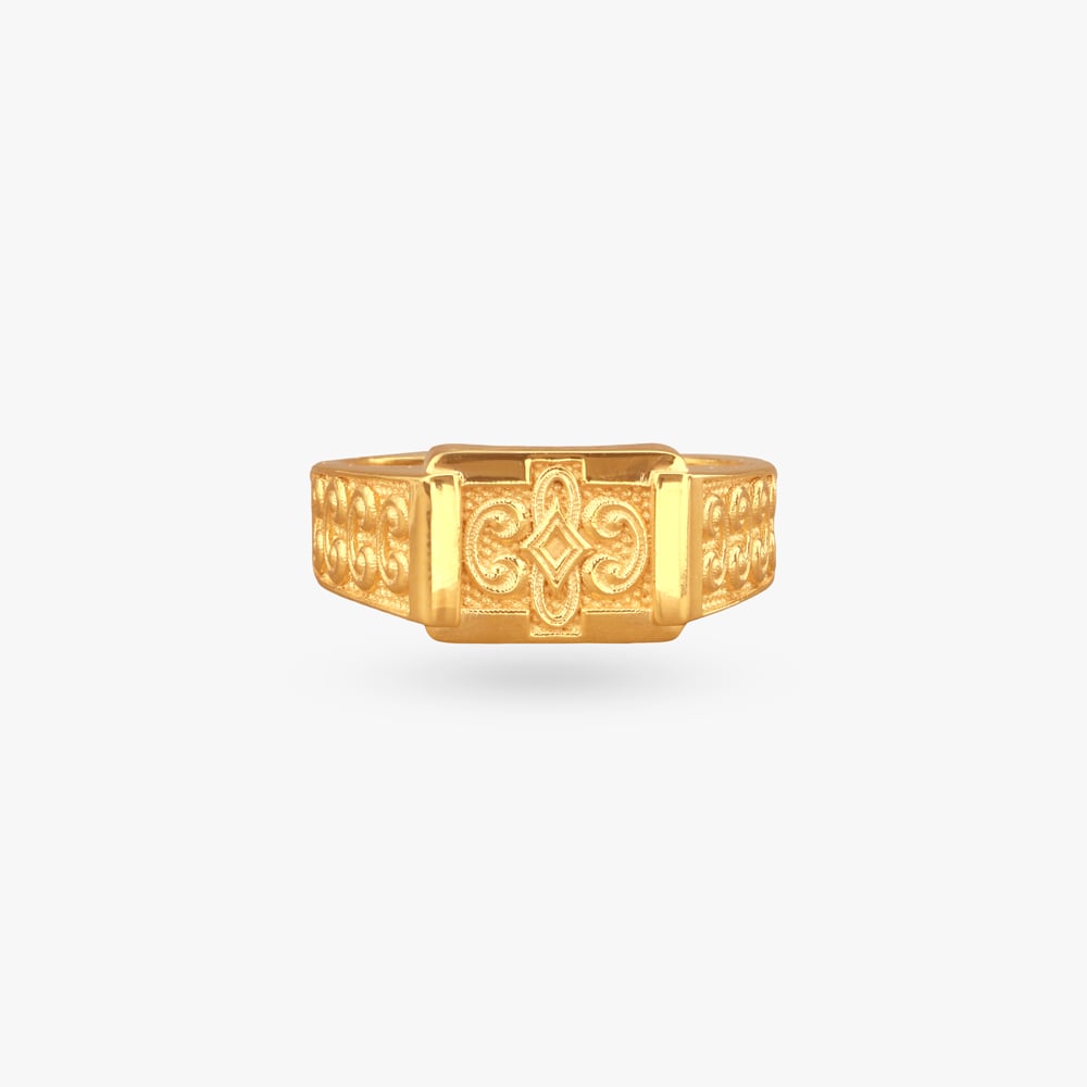 Royal Touch Gold Ring for Men,,hi-res image number null