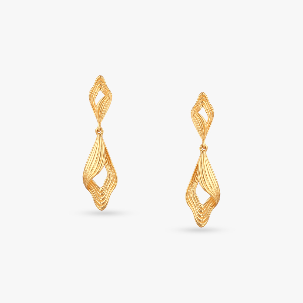 

Fluid Layered Gold Drop Earrings