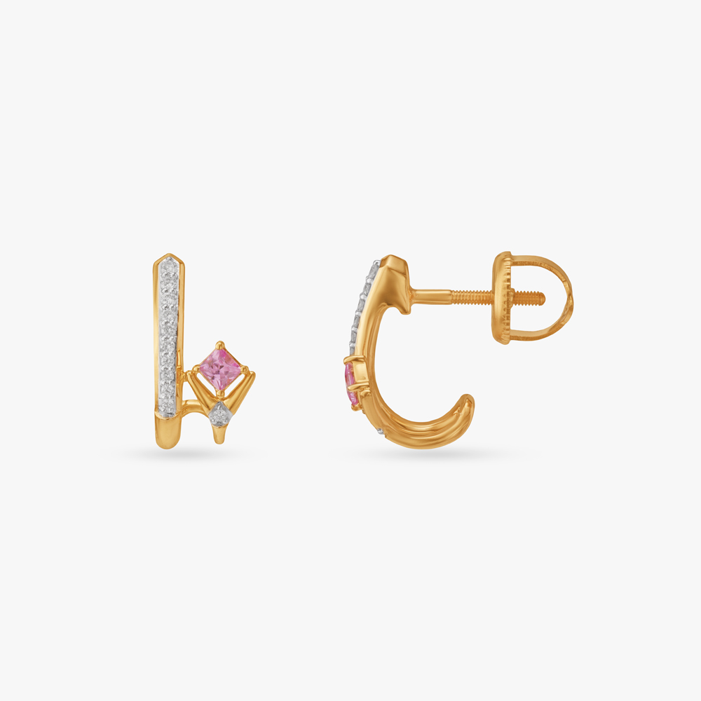 

Blush Edge Diamond Hoop Earrings