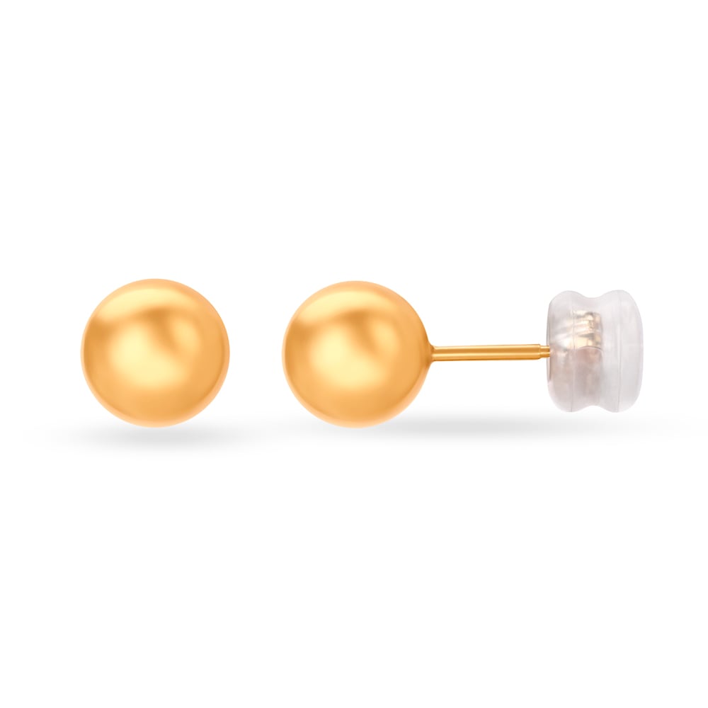 Minimalistic Round Gold Round Stud Earrings