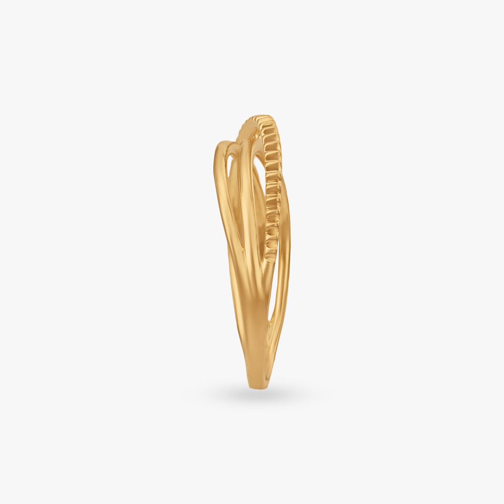 Cross Wave Gold Ring,,hi-res image number null