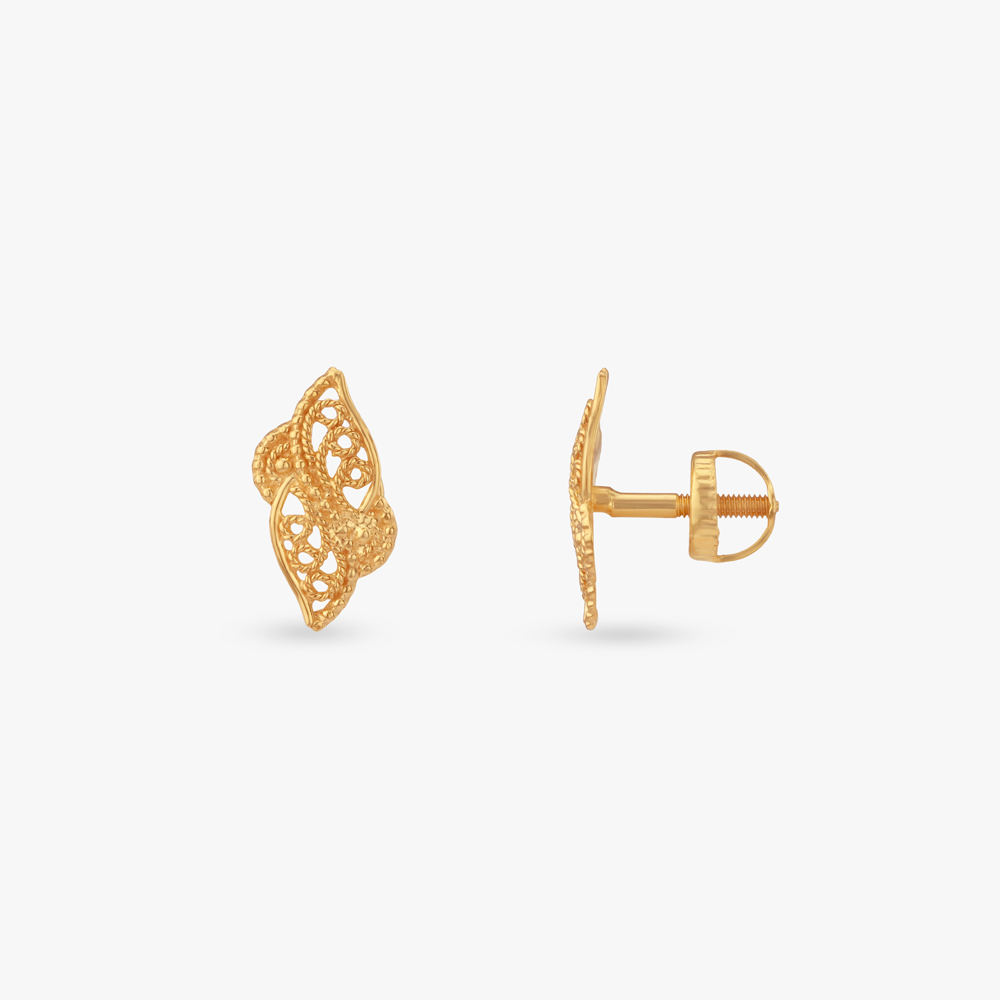 Dancing Petal Gold Stud Earrings for Kids,,hi-res image number null