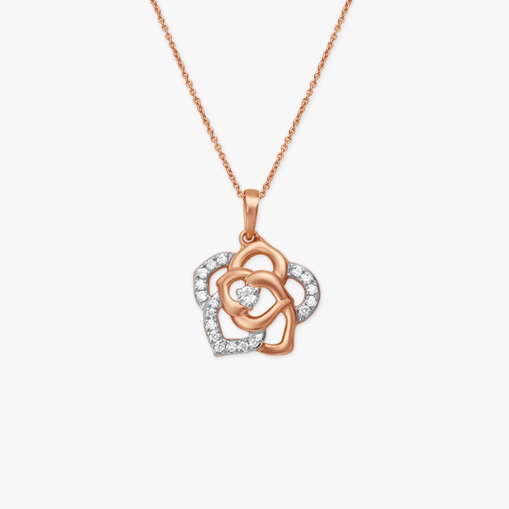 Lovely Floret Diamond Pendant with Chain,,hi-res image number null
