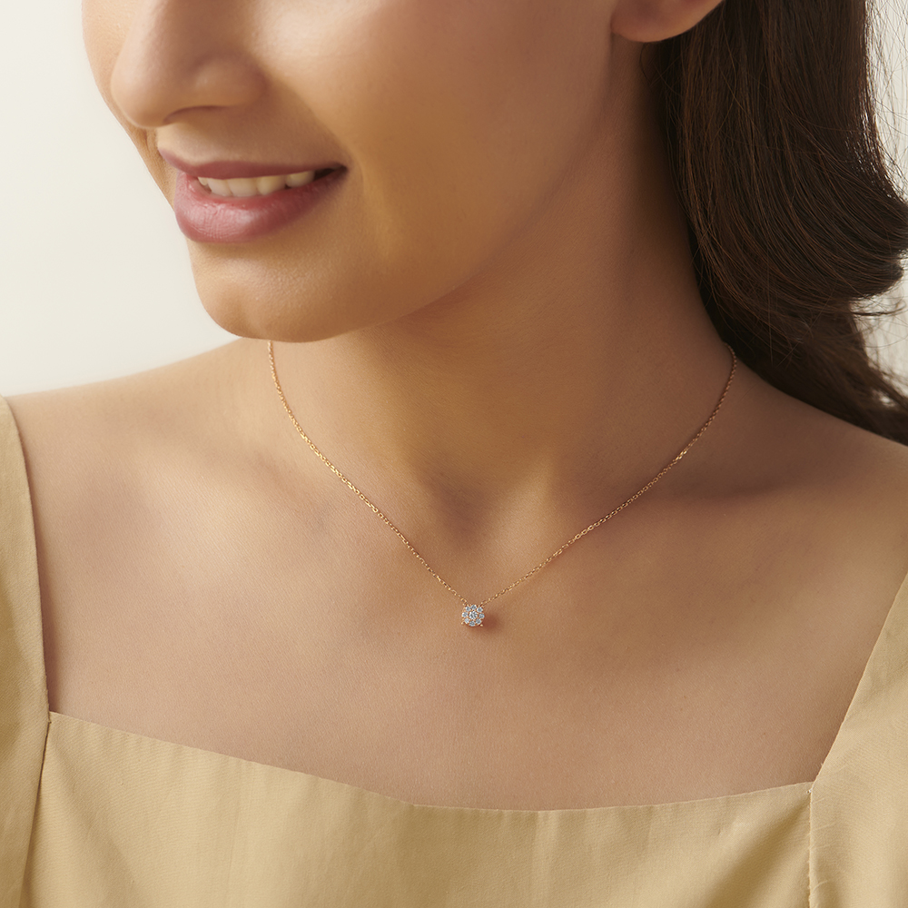 Floral Sparkle Diamond Necklace,,hi-res image number null