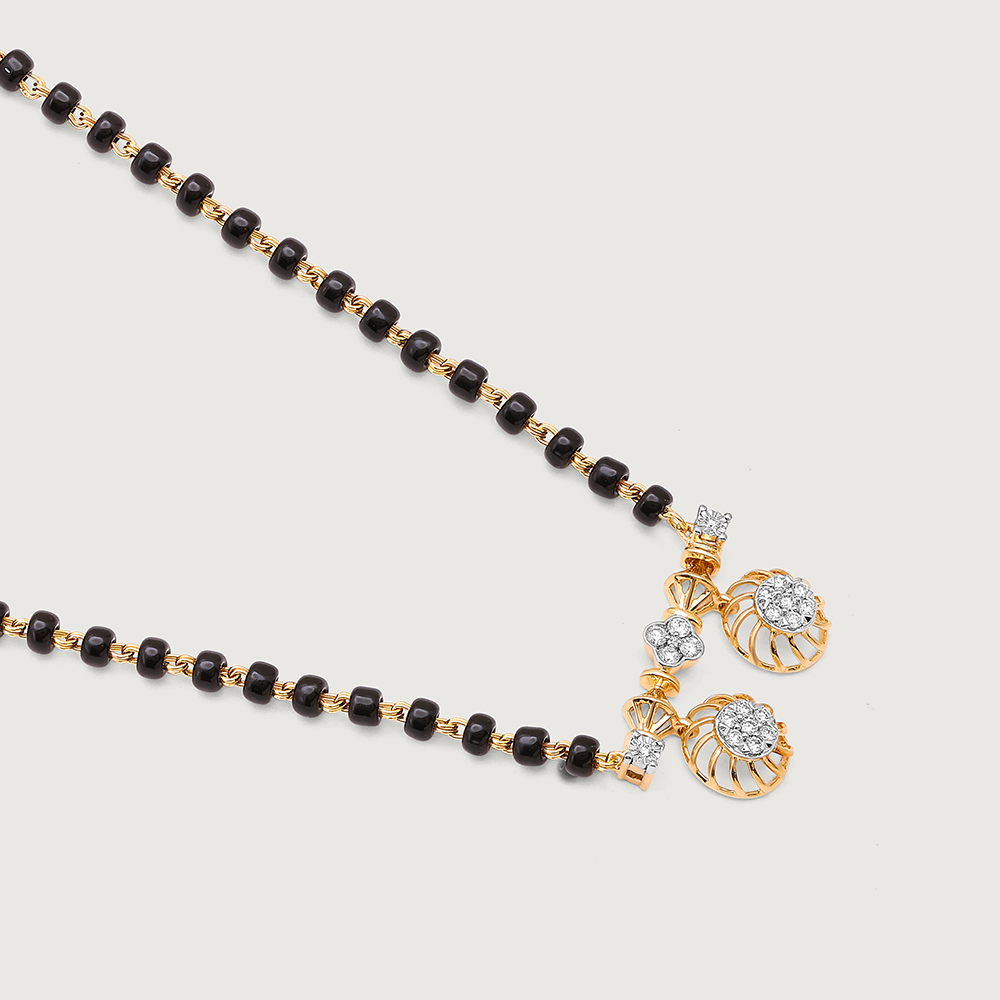 Traditional Grace 18 Kt Gold and Diamond Vati Mangalsutra,,hi-res image number null