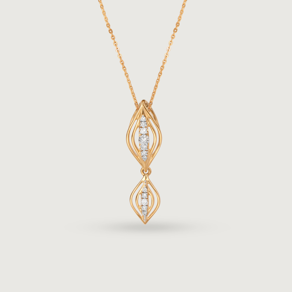 Breezy Elegance 14 Kt Gold & Diamond Pendant,,hi-res image number null