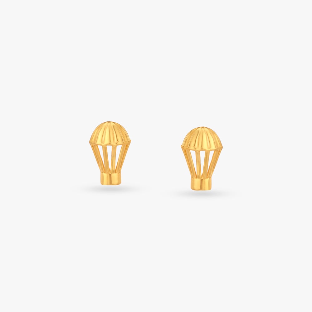 

Balloon Delight Gold Stud Earrings For Kids