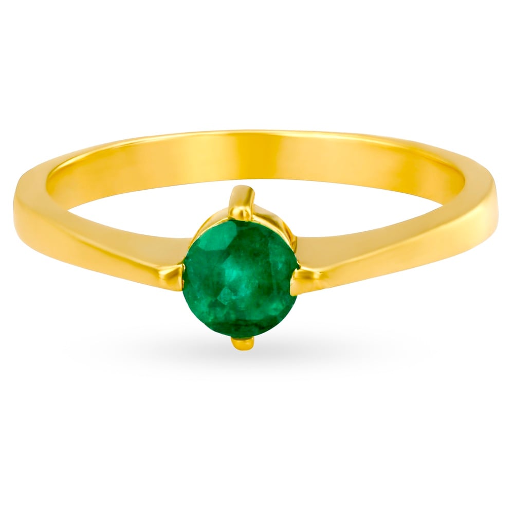 Gleaming Green Emerald Finger Ring,,hi-res image number null