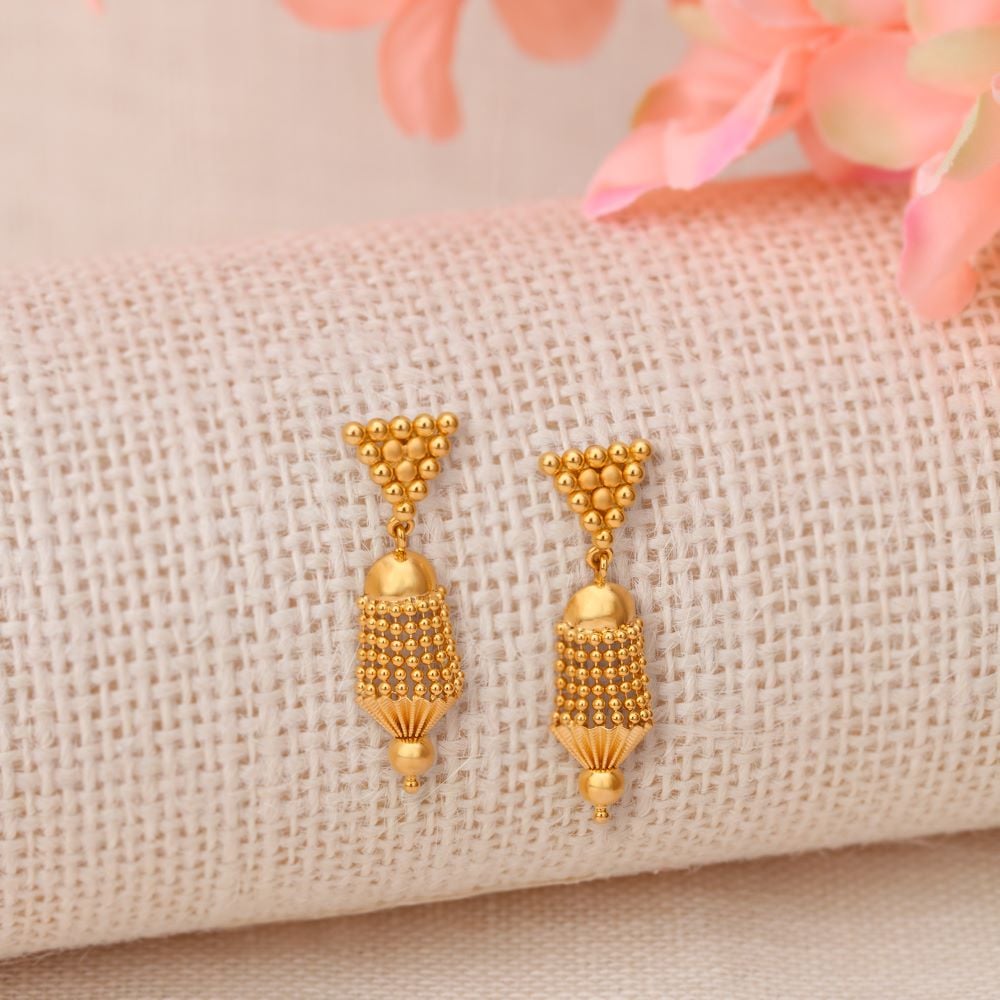 

Contemporary Gold Jhumka Earrings