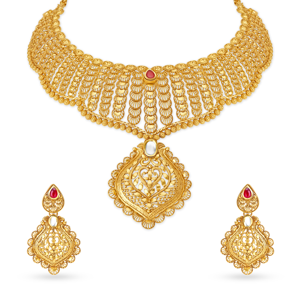 Palatial Intricate Necklace Set,,hi-res image number null