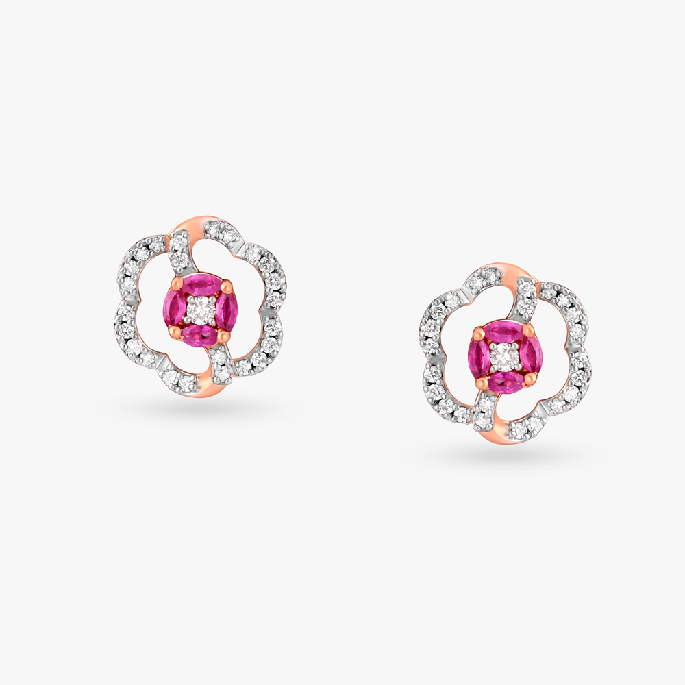 Blooming Flower Diamond Pendant and Earrings Set,,hi-res image number null