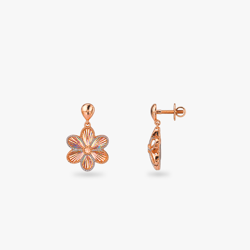 Prismatic Bloom Gold Drop Earrings,,hi-res image number null