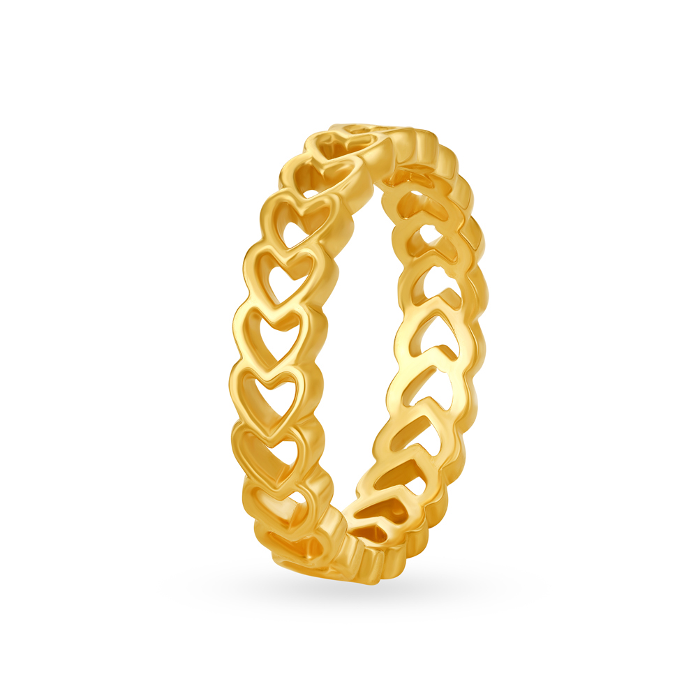 Slender Hearts Gold Ring