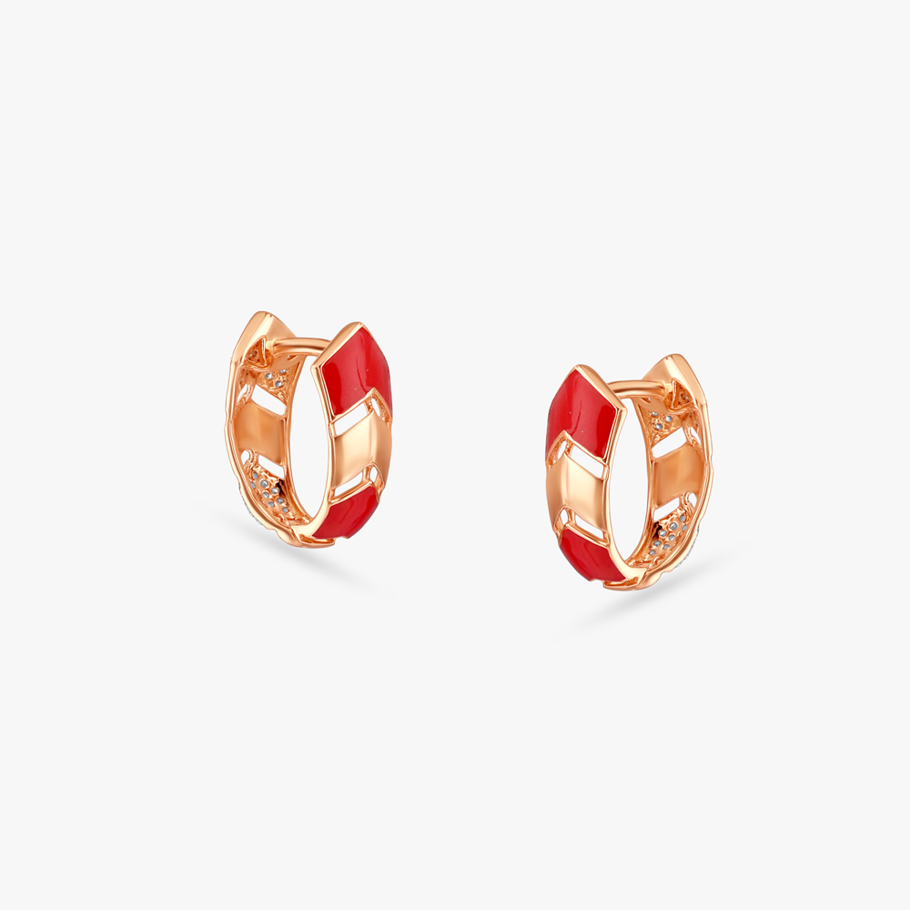 Twin Expression Diamond Hoop Earrings,,hi-res image number null