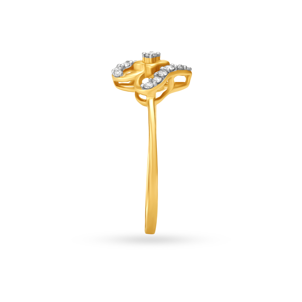 Subtle Butterfly Diamond Finger Ring,,hi-res image number null
