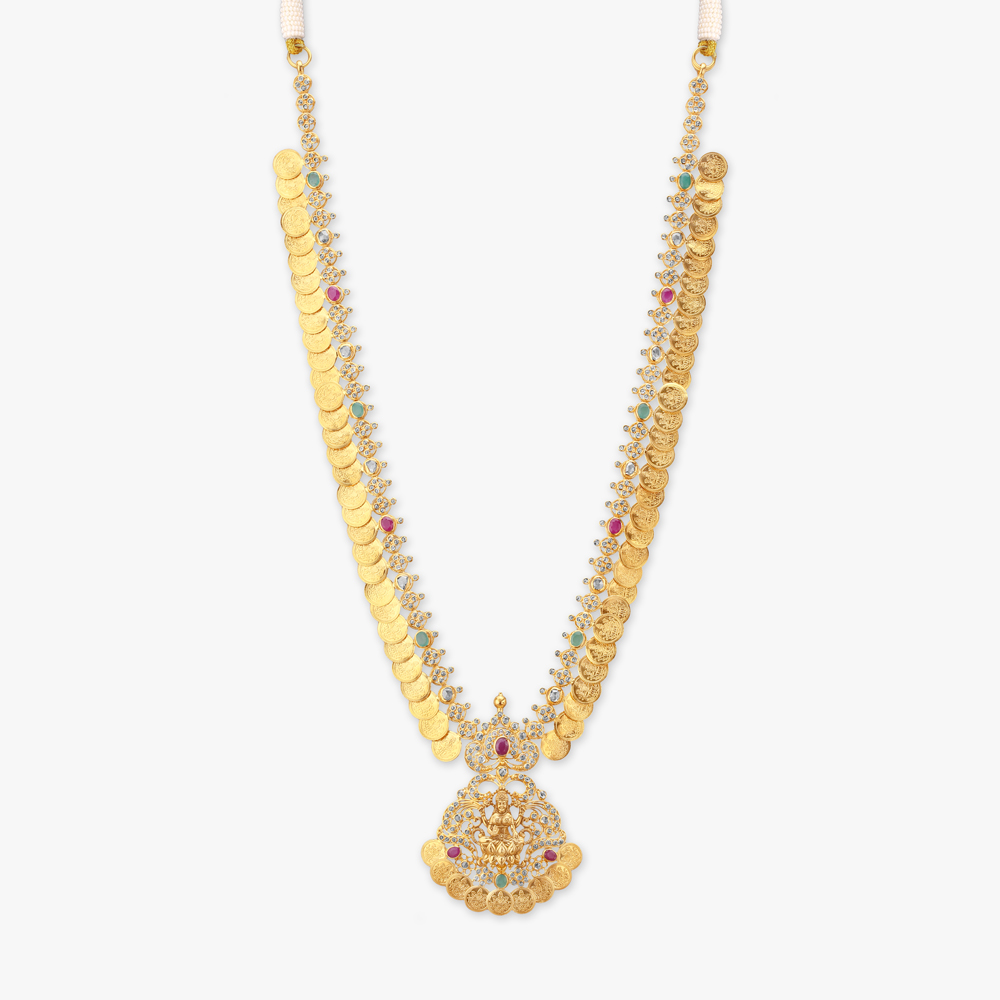 Lakshmi Kasumala Gold Temple Necklace Set,,hi-res image number null