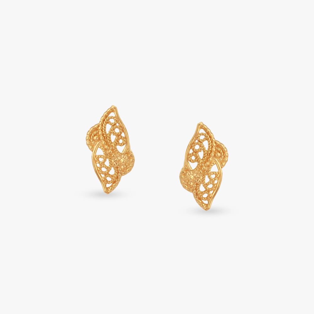

Dancing Petal Gold Stud Earrings for Kids