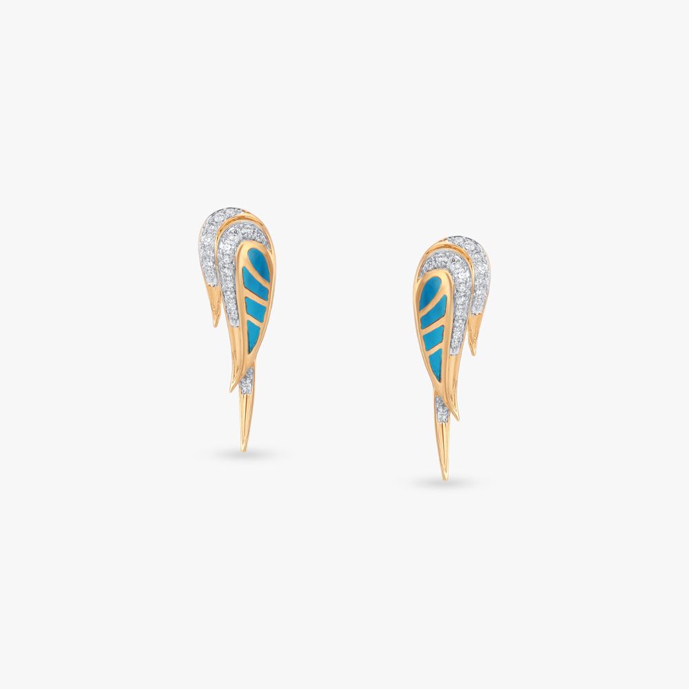 Aerial Curve Diamond Stud Earrings,,hi-res image number null