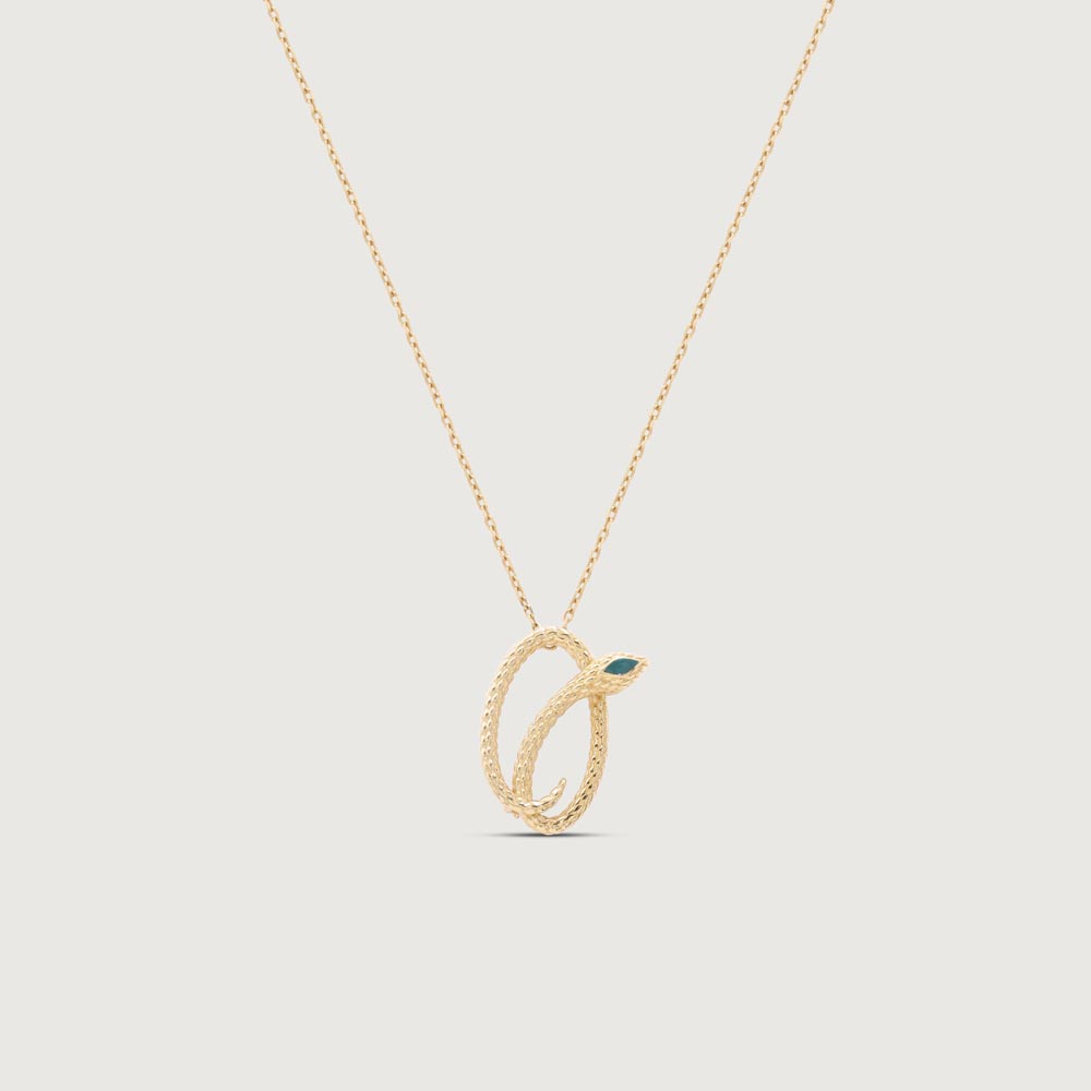 Verdant Serpent Gold Pendant,,hi-res image number null