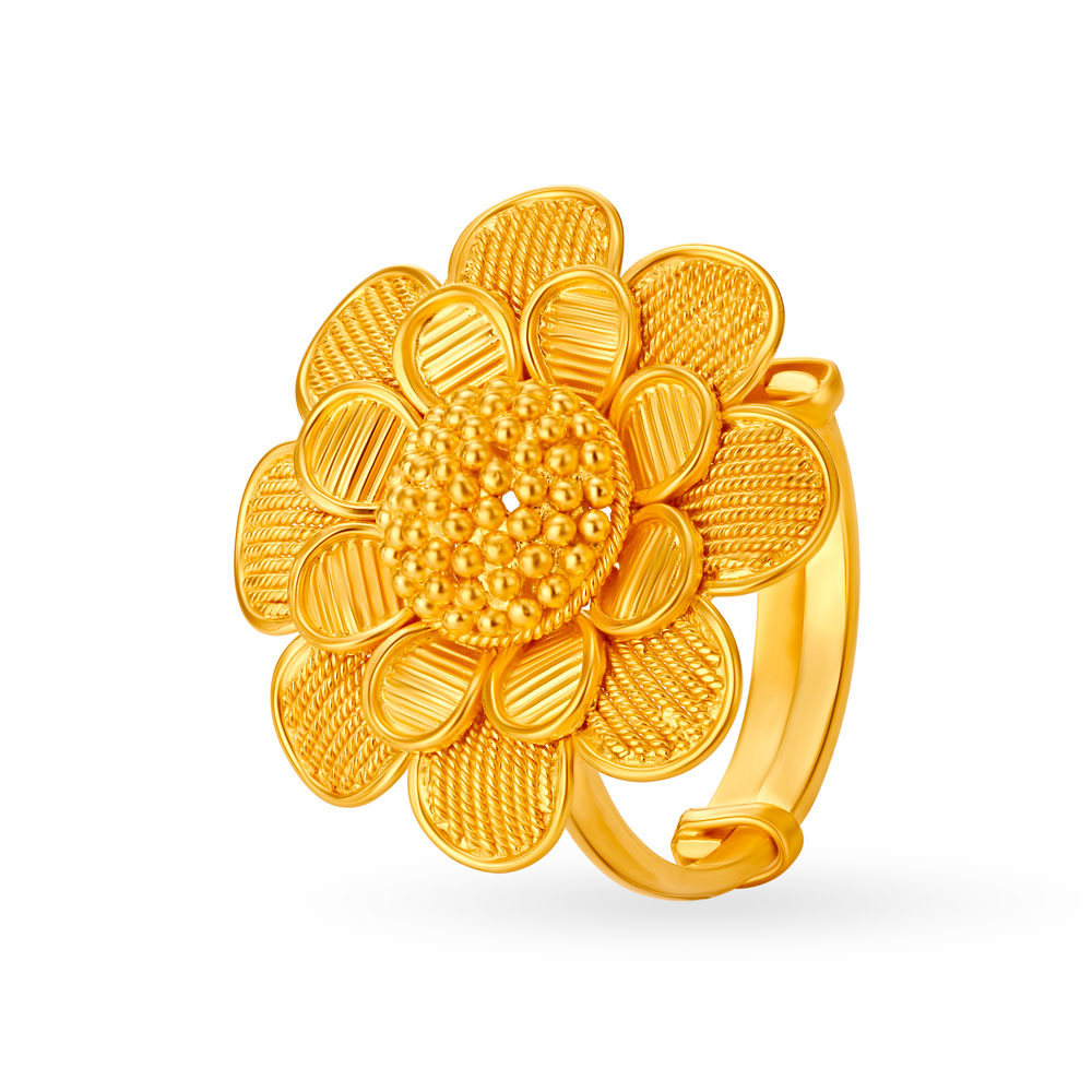 22K Gold Plated Divine Laxmi Ring – Curio Cottage