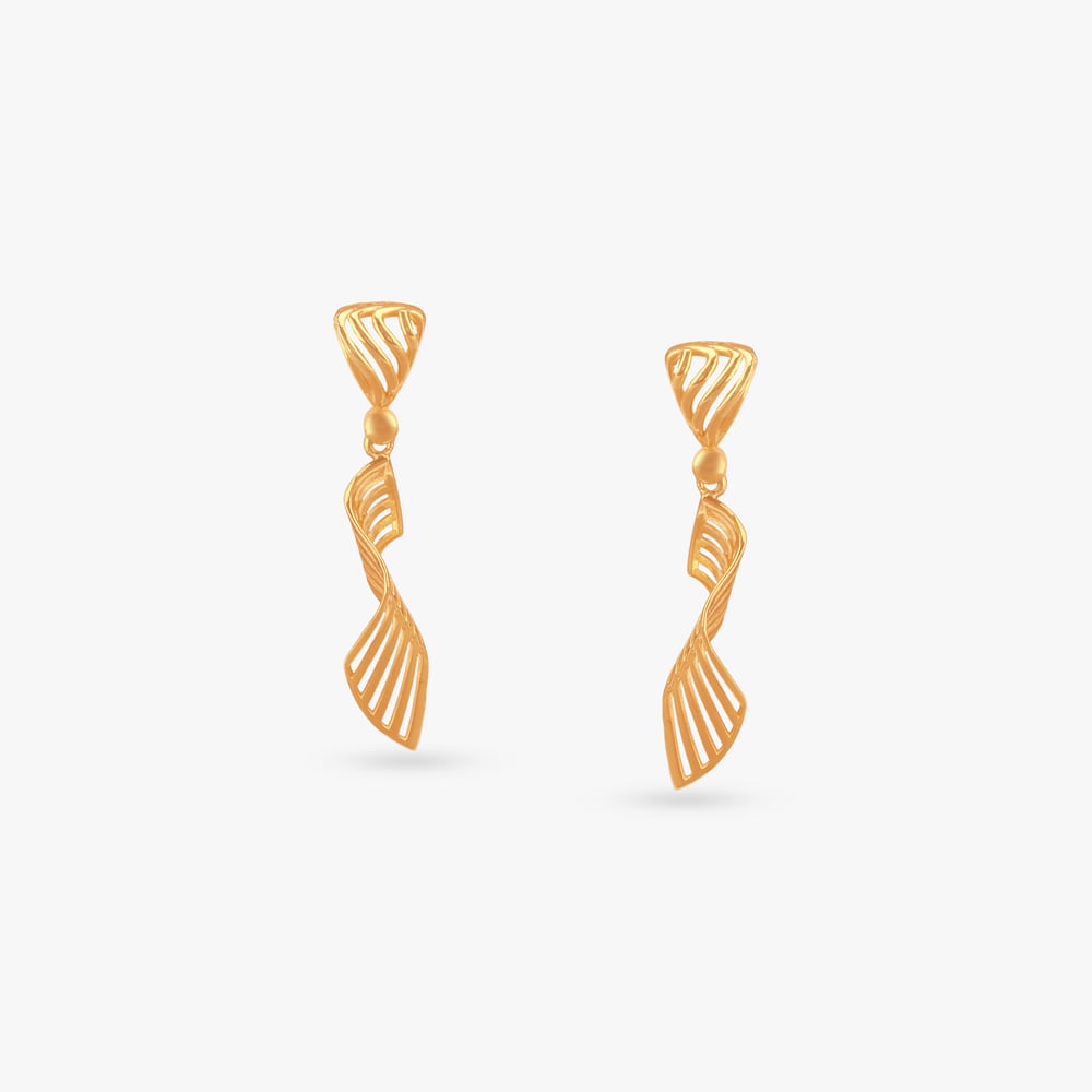 

Swirl Cutout Gold Drop Earrings