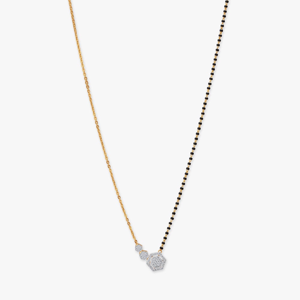 Chic Hexagon Diamond Mangalsutra,,hi-res image number null