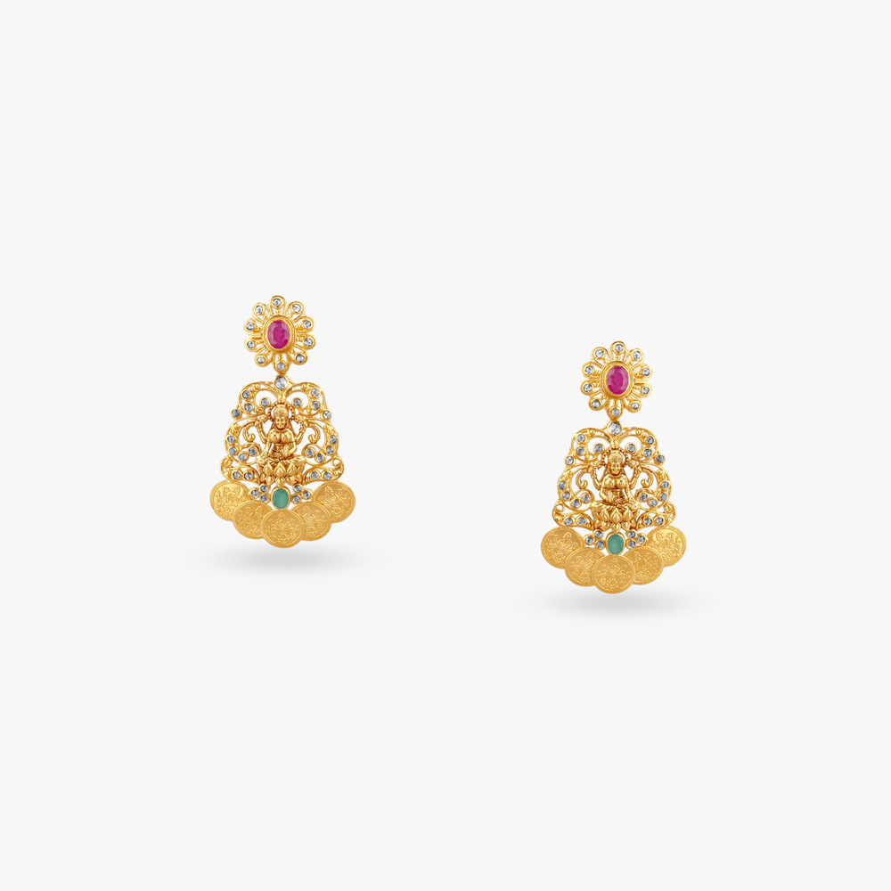 Lakshmi Kasumala Gold Temple Necklace Set,,hi-res image number null