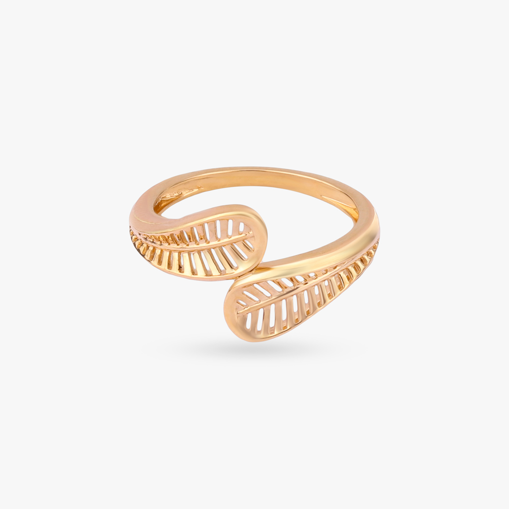 Twin Leaf Gold Ring,,hi-res image number null