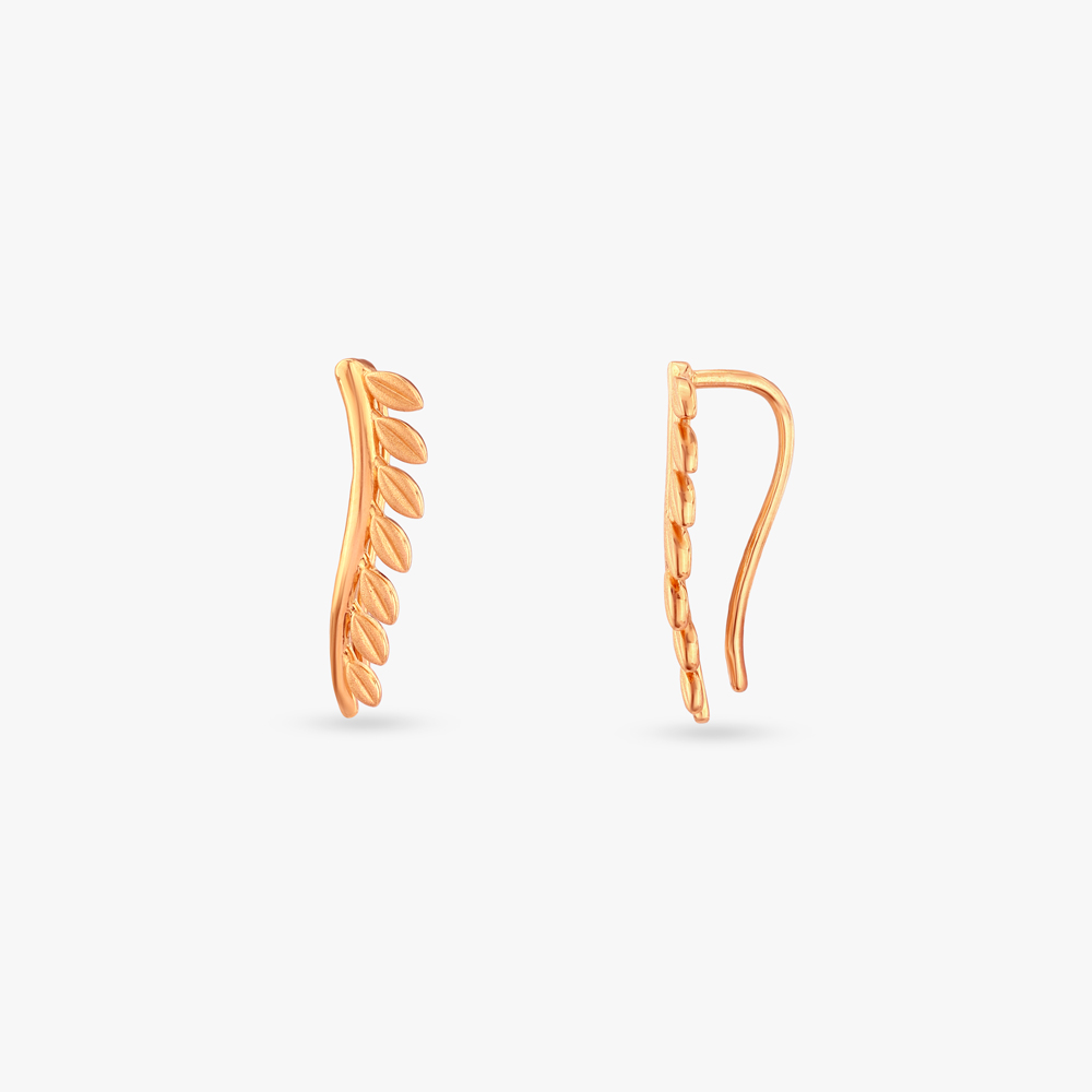 Leaf Trail Gold Stud Earrings,,hi-res image number null