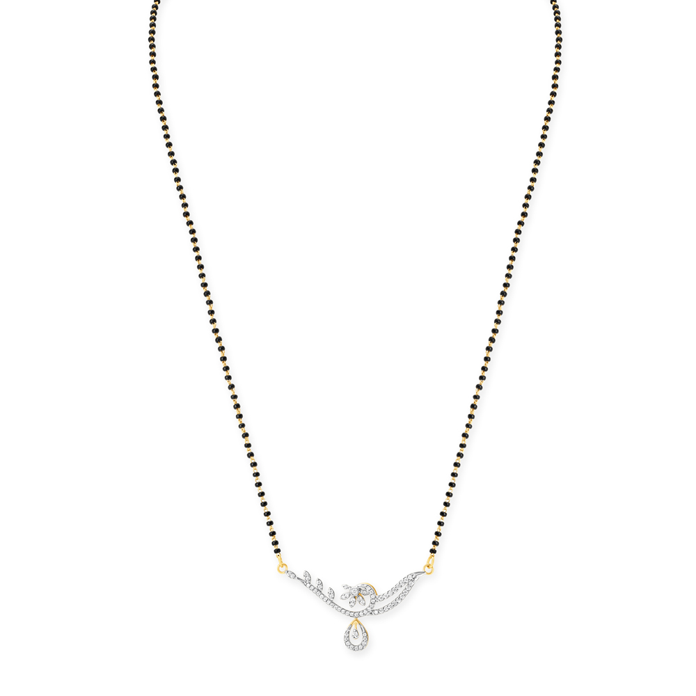 Floral Sparkle Diamond Mangalsutra,,hi-res image number null