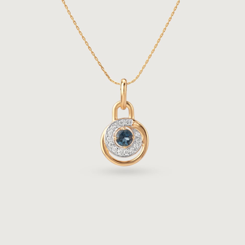 Love Lock Topaz & Diamond Pendant,,hi-res image number null