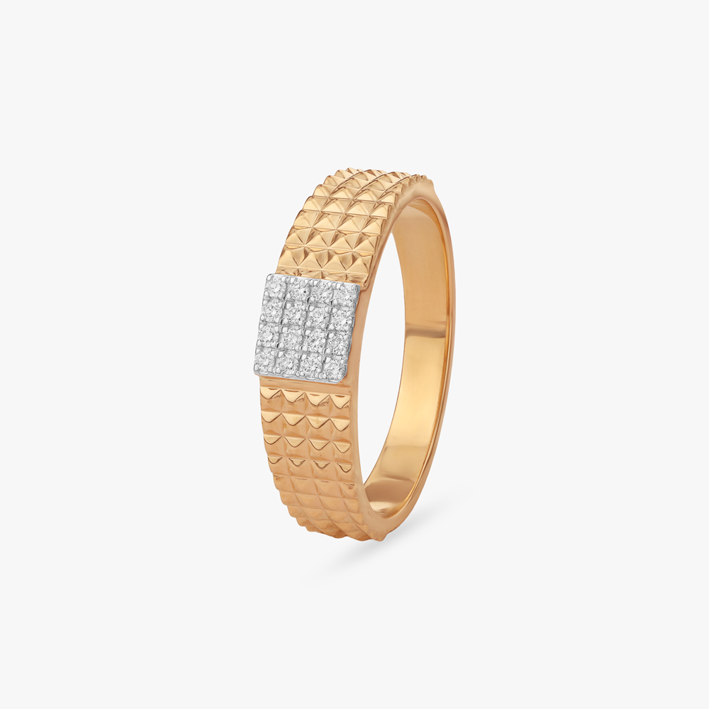 

Sculpted Grid Diamond Ring For Men
