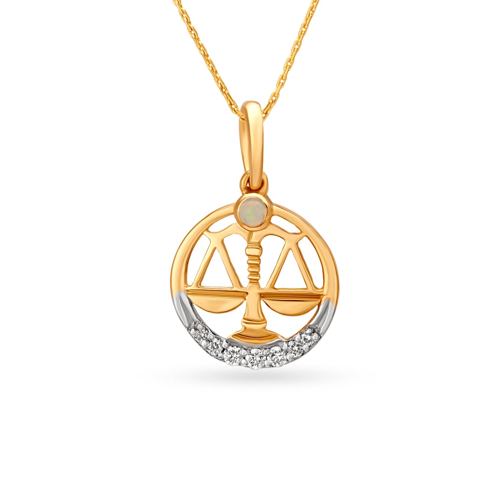 Libra Opal Diamond Pendant,,hi-res image number null