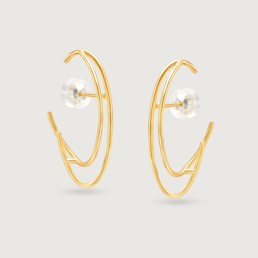 Eclipse Flare 14KT Hoop Earrings,,hi-res image number null