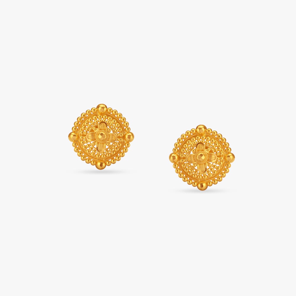 Floral Harmony Gold Pendant and Earrings set,,hi-res image number null
