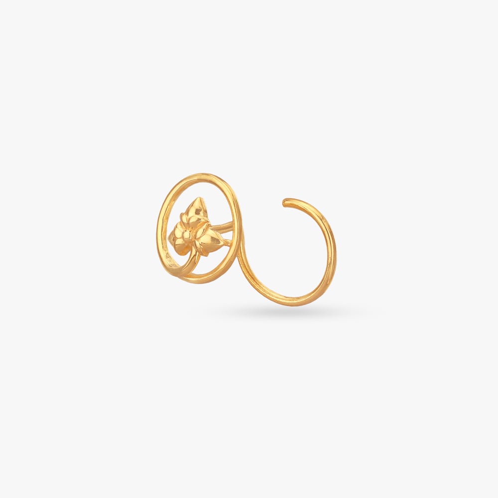 Modern Loop Gold Nose Pin,,hi-res image number null