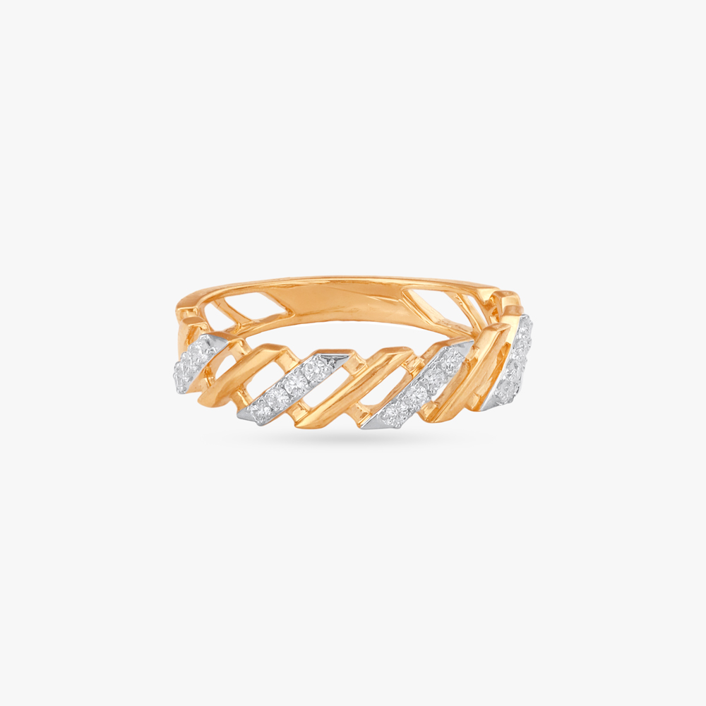 Trendy Weave Diamond Finger Ring,,hi-res image number null